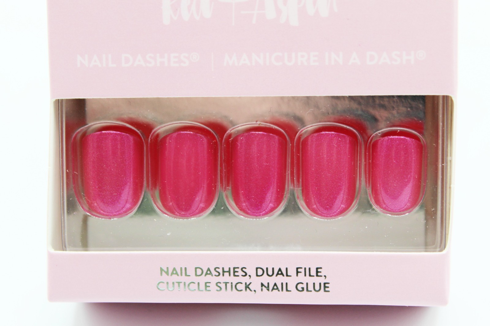 Red Aspen Pink/Purple Press-On False Nails- Short Square- Lot of 4