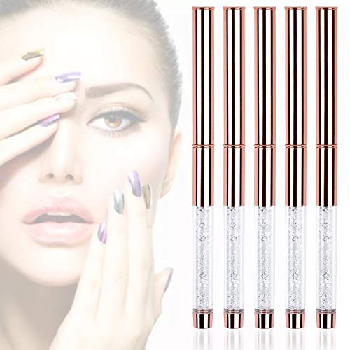 5Pcs Nail Art Brush Set Rhinestone Handle Gel Polish Nail Art Design Brushes