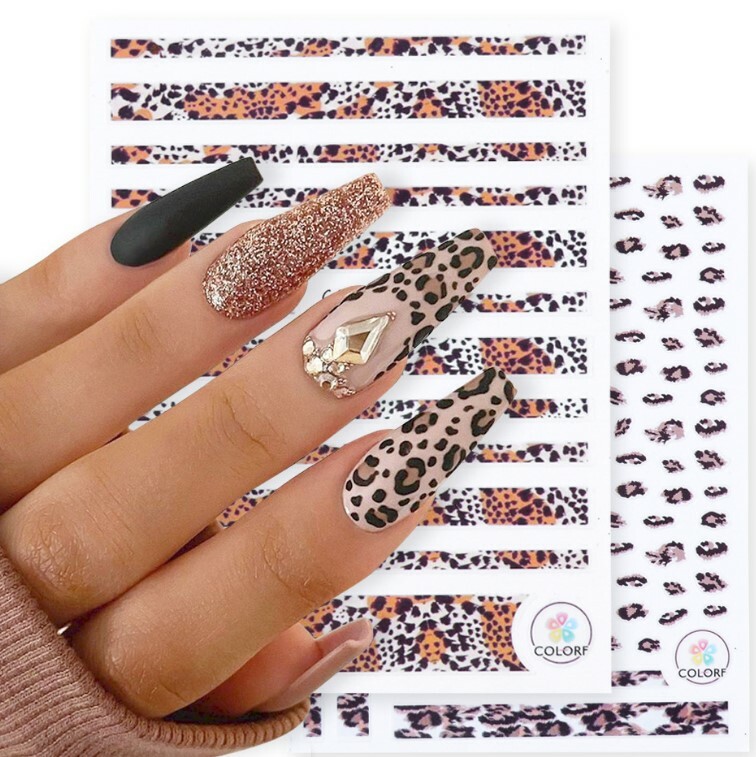 3D Animal Print Cheetah Leopard Nail Stickers Nail art designs Decors NS5
