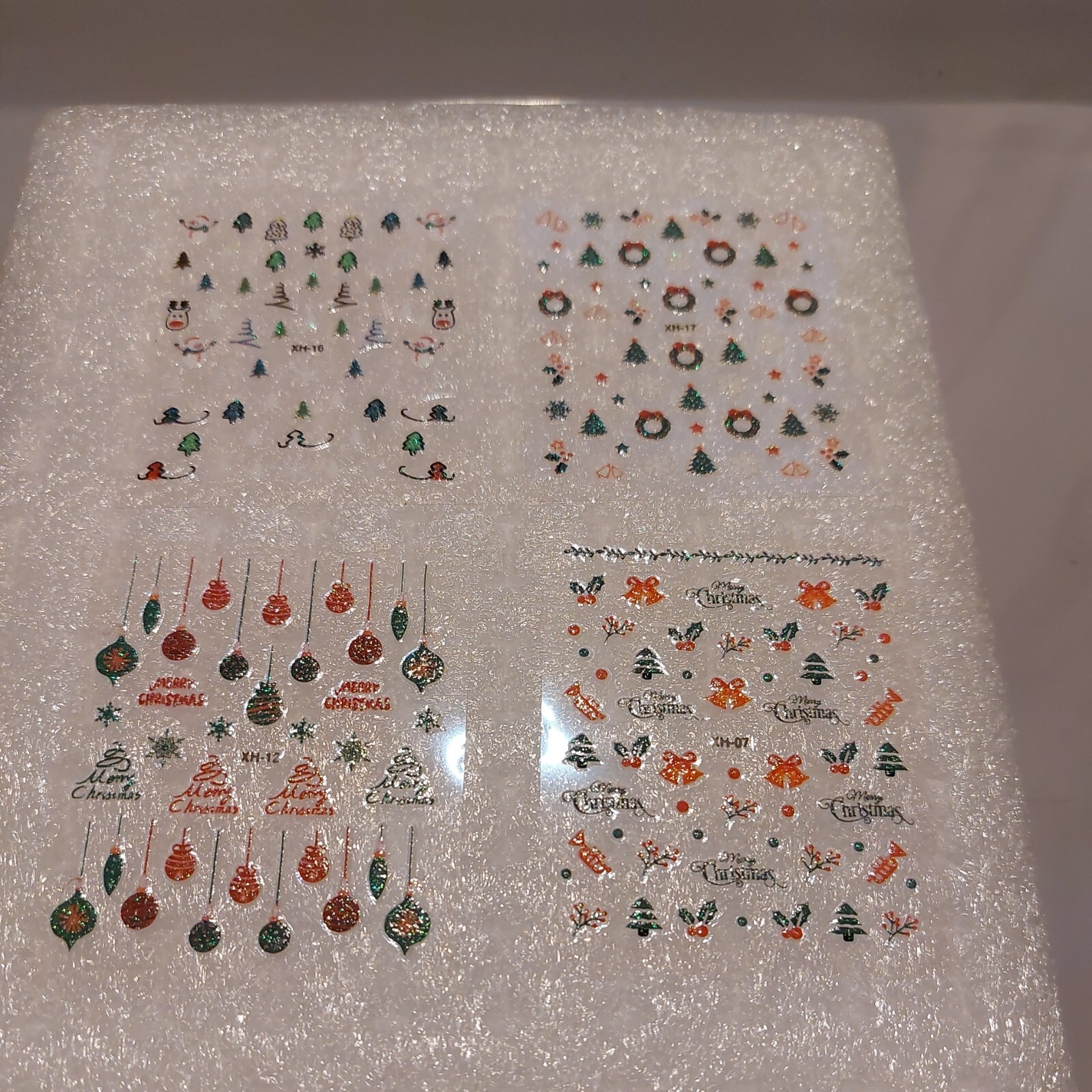 4 X Small Sheets Of Christmas Nail Art Stickers (Dn154) New
