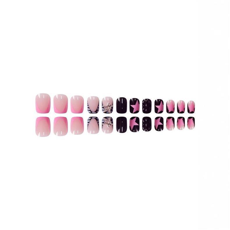 Square Press On Nails Star Rhinestone Glitter Removable False Nails Wholesale