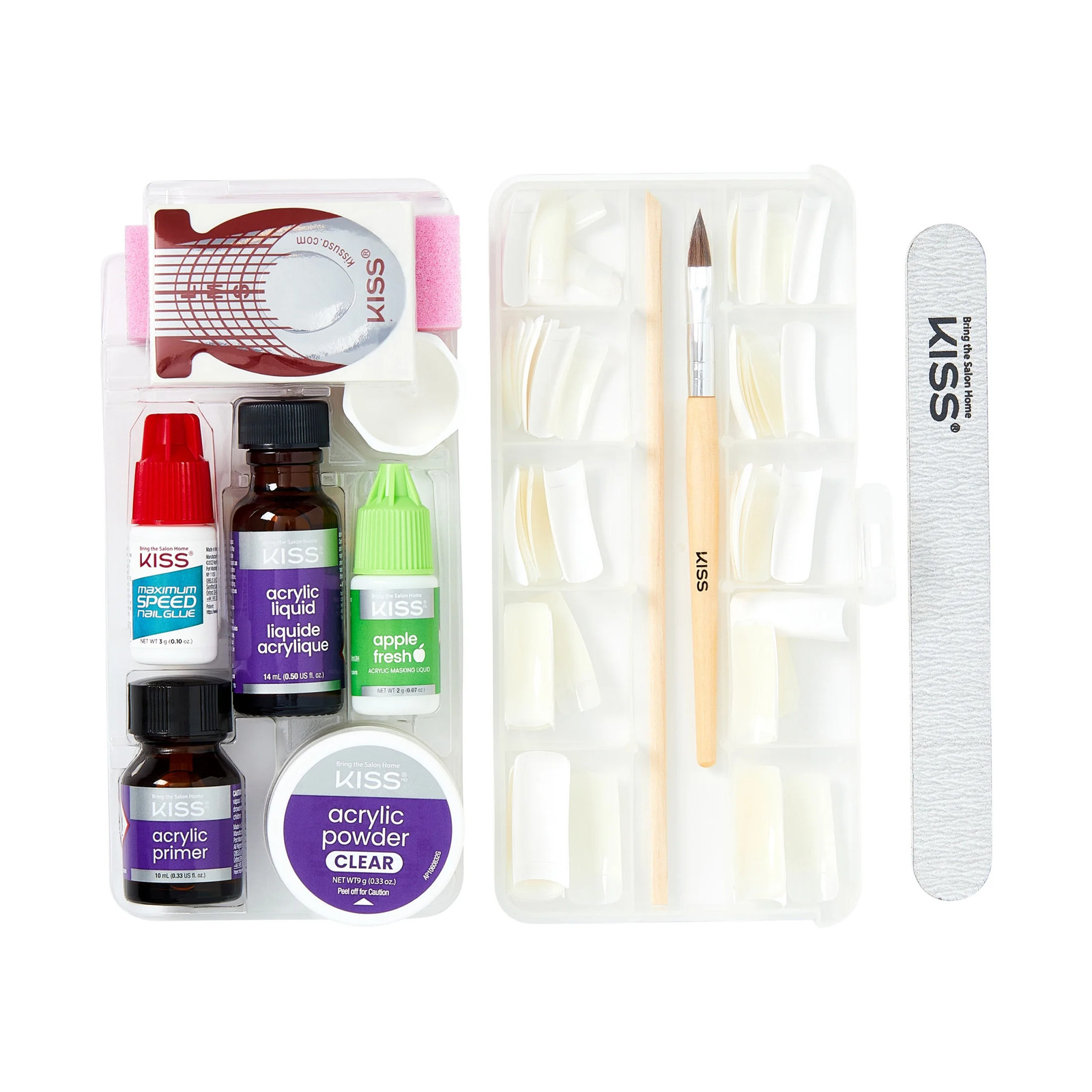 Complete Salon Acrylic DIY Manicure Kit, 64 Nails, 30 Additional Pieces