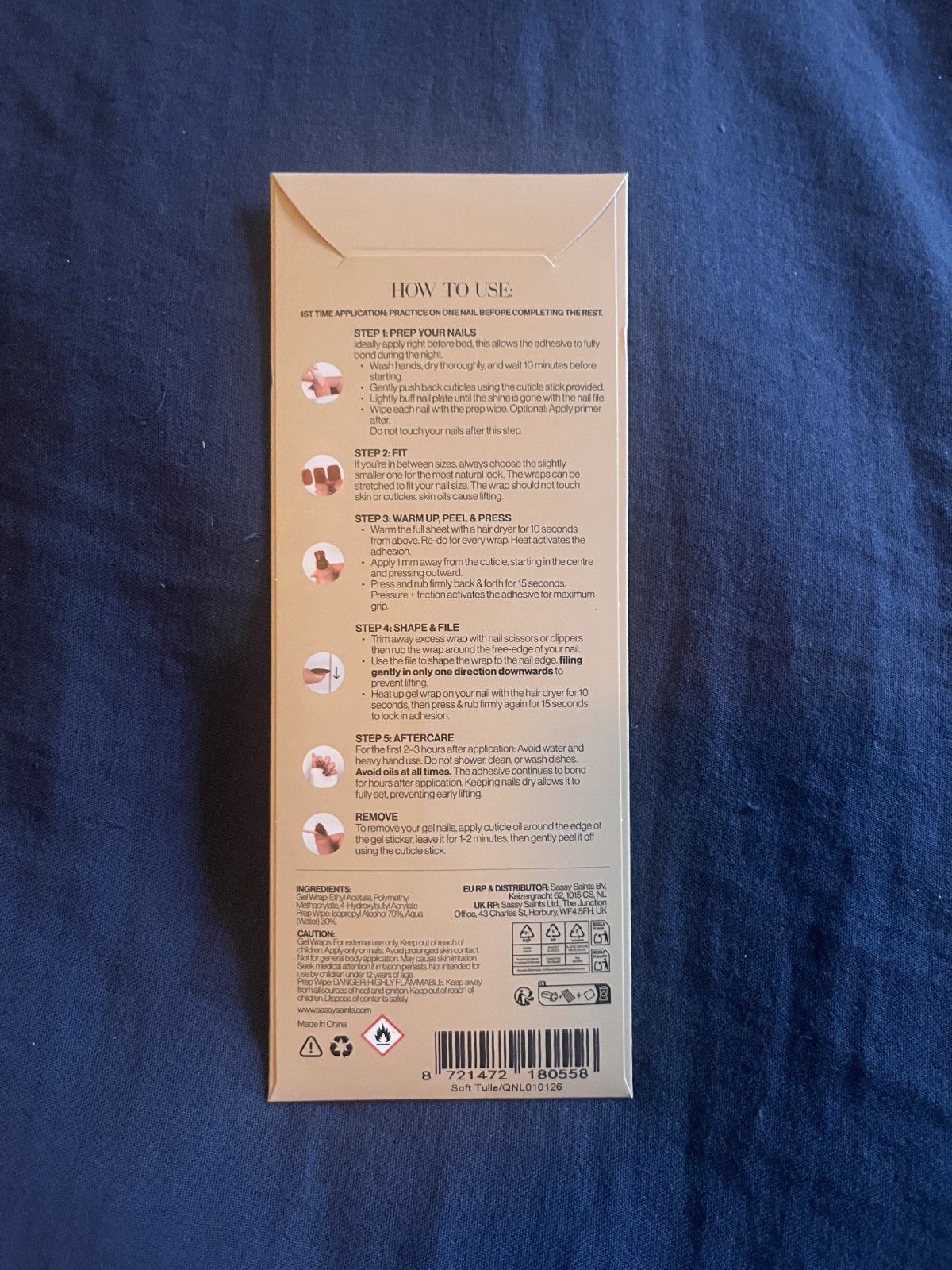 Sassy Saints UV Free Gel Nail Wraps- NEW Soft Tulle (QNL010126)