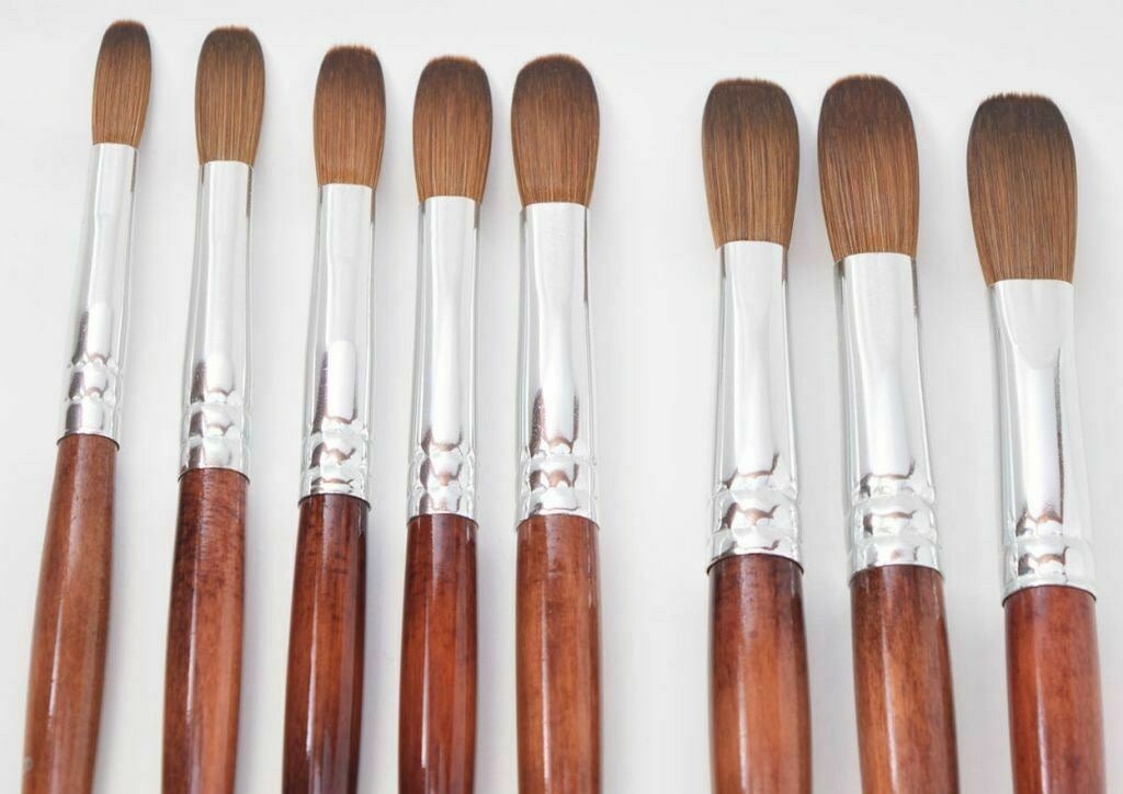 EX Kolinsky Acrylic Nail Brush for Manicure Powder (CRIMPED) – Choose brush size