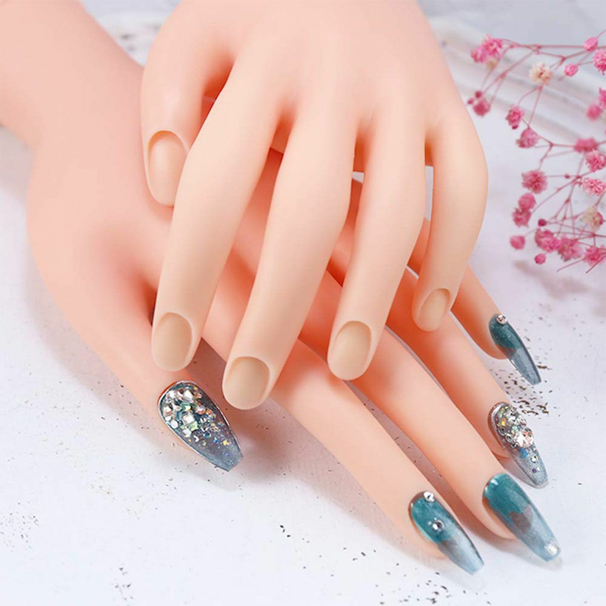 Practice Nail Art Trainer Training Hand / Finger Model Acrylic Gel False Tool US