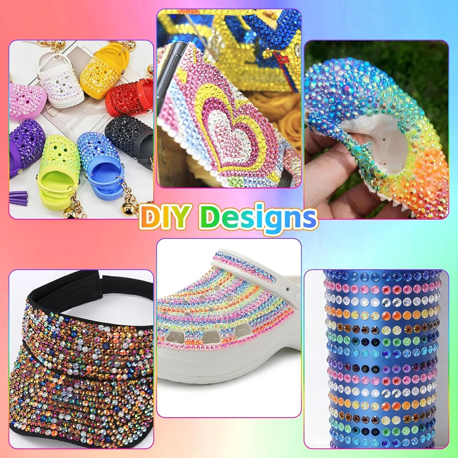 15000 Pcs Color Rhinestones for Bedazzling Kit 3mm Flatback Resin Gems for