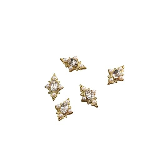 Luxury Nail Charms Big Rhinestones Gold Border Nail Gems Metal Alloy asd-24