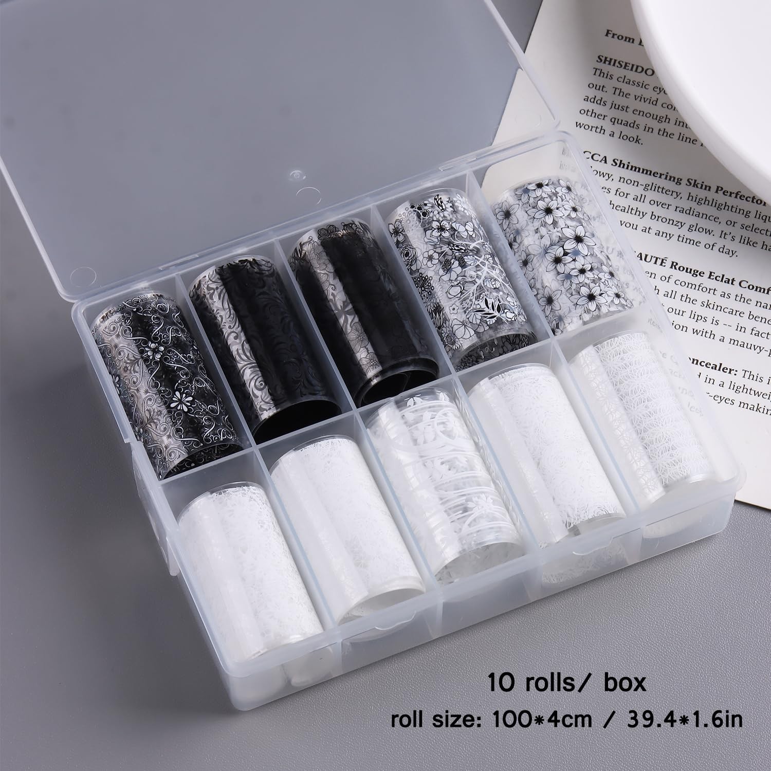 FSpronail Lace Nail Foil Transfer 10 Rolls
