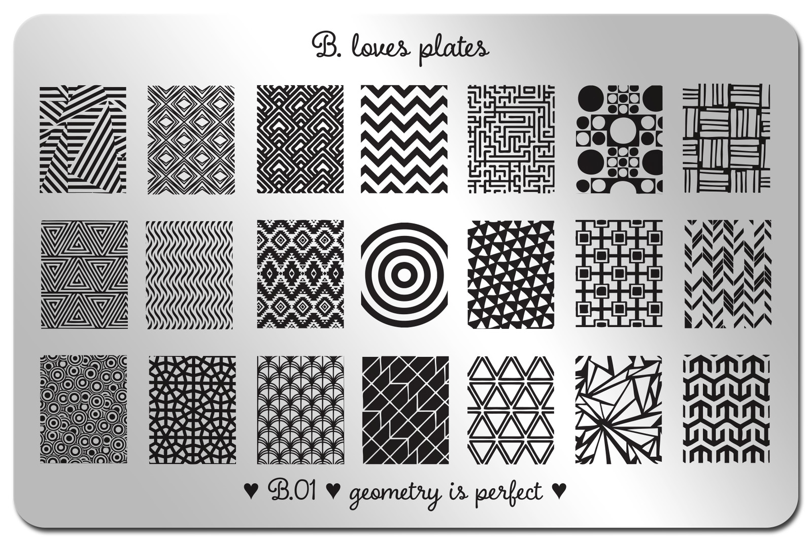 B. Loves Plates Nail Art Accessories Stamping Plates Mini and Large