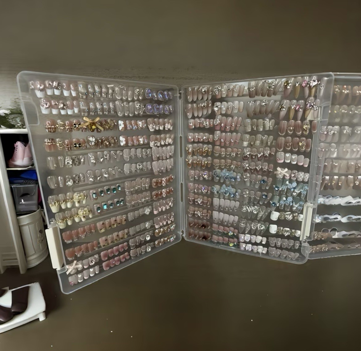 96pcs random press-on nails. 2000’s style. almond/ ballerina/tapered square/more