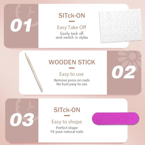 Rose Pink 48Pcs Press on Nails – Short, Square, Gel, square glossy rose pink