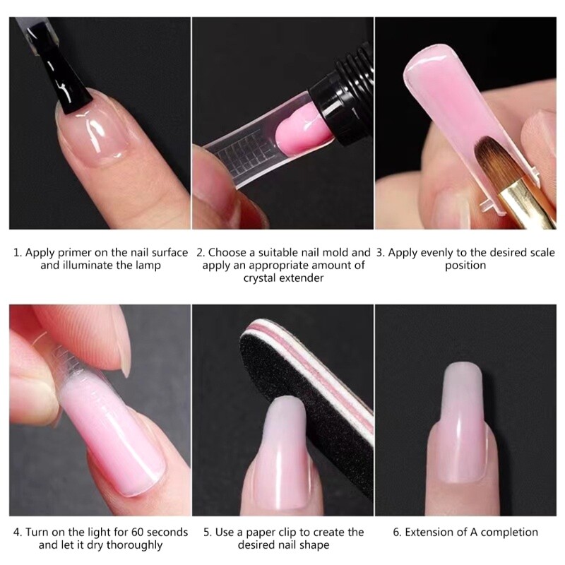 Clear Duals Acrylic Nail System Form UV Gel Nail Mold Full Cover Fasle Nail Tips