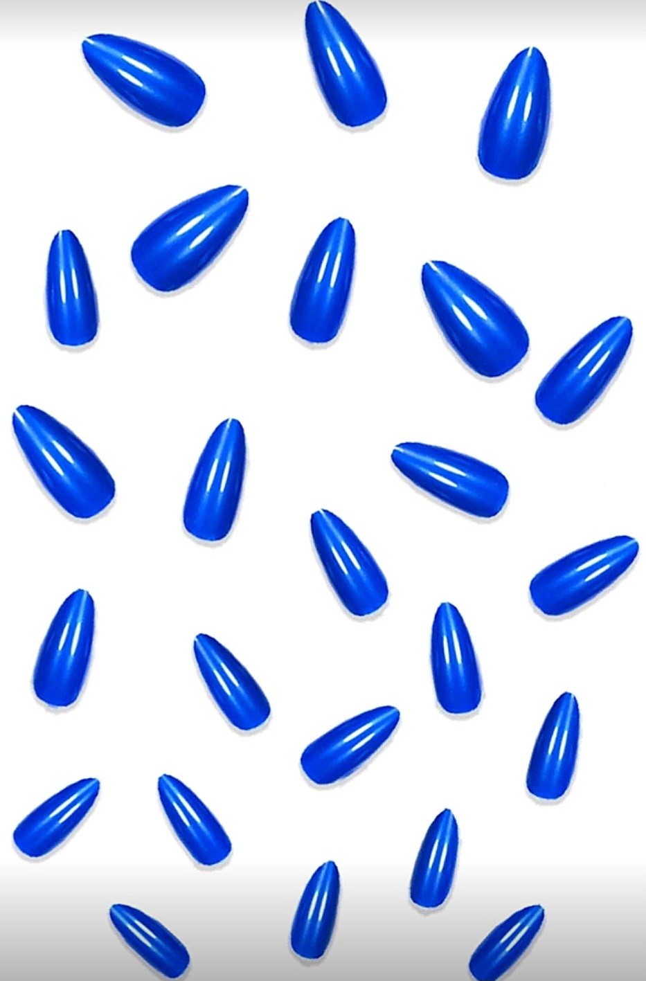 Press-On Nails Bright Royal Blue Long Almond Shaped