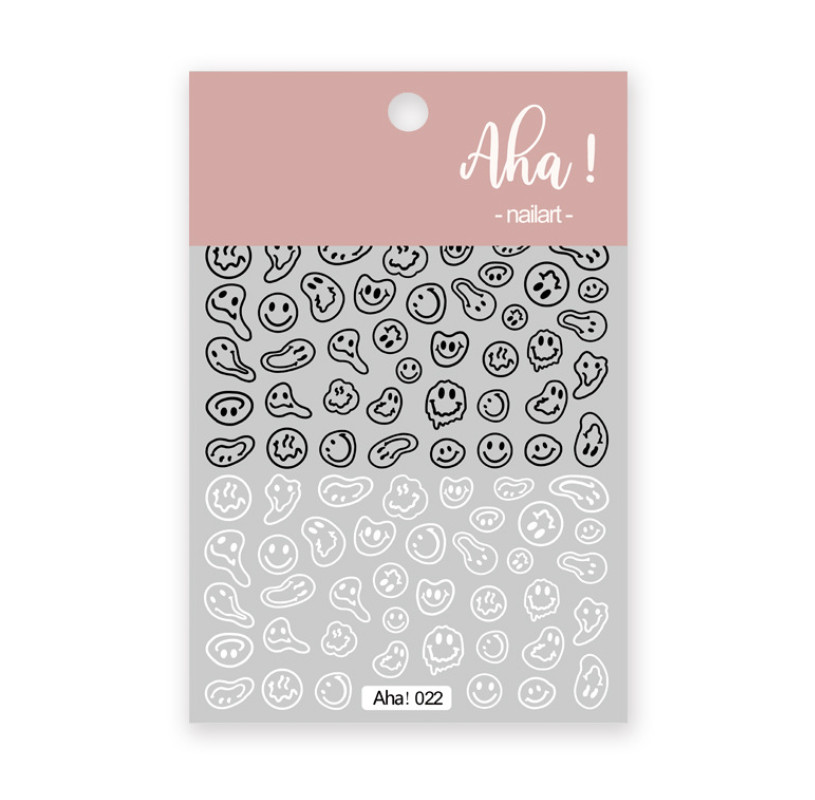 3D Melty Smiley Nail Art Decals Stickers Sliders Adhesive NH20