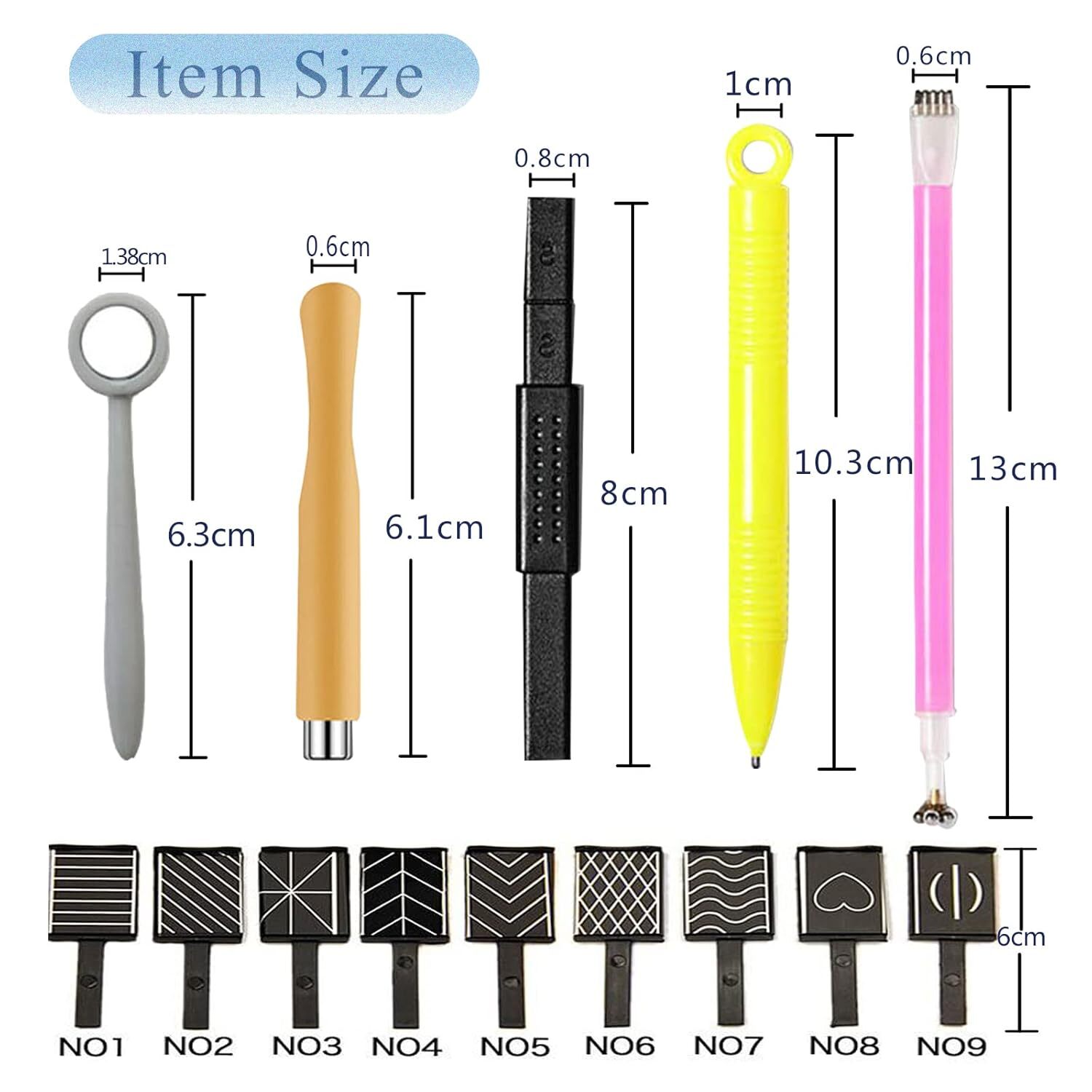 14PCS Nail Art Magnetic Stick Wand Pen for 3D Cat Eye Gel Painting Nails UV Gel