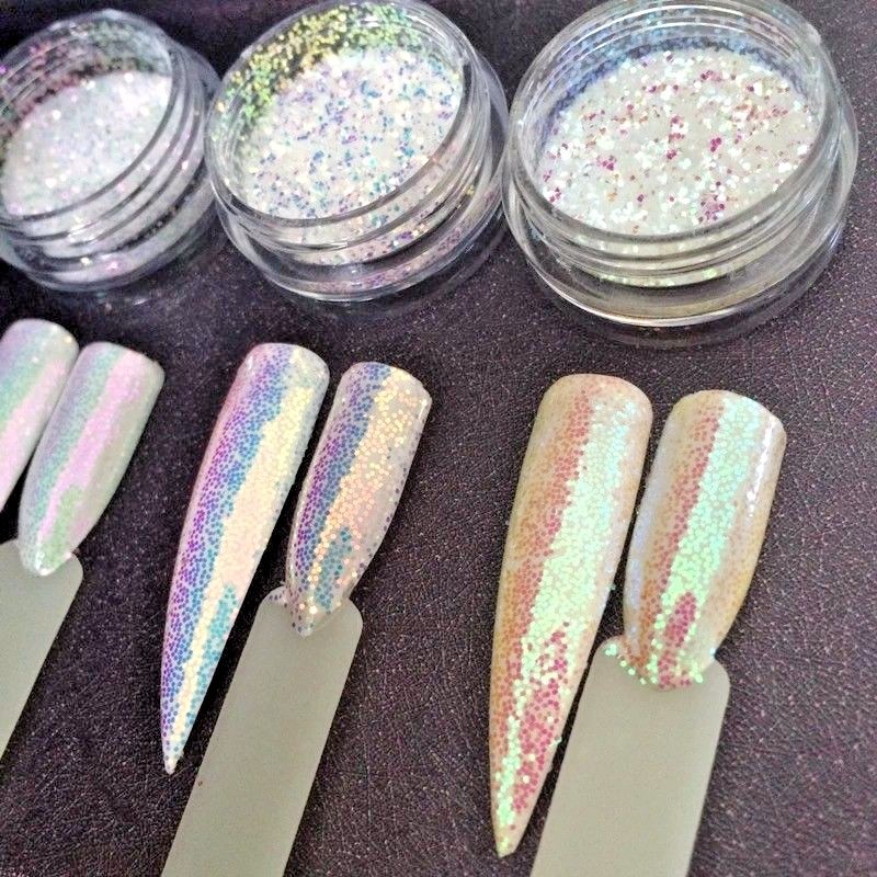 AURORA Chameleon Unicorn Nail Glitter Sequins AB Colours Paillette Mermaid Nail