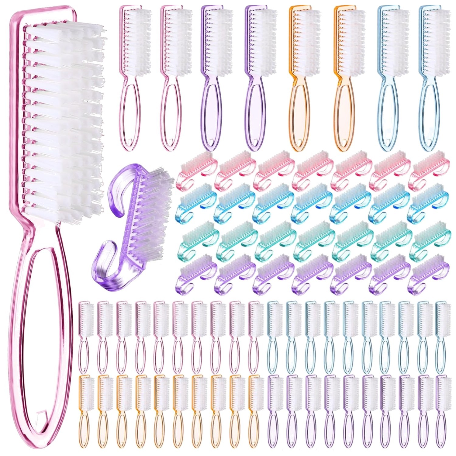 Multicolor Nail Cleaning Brushes Set