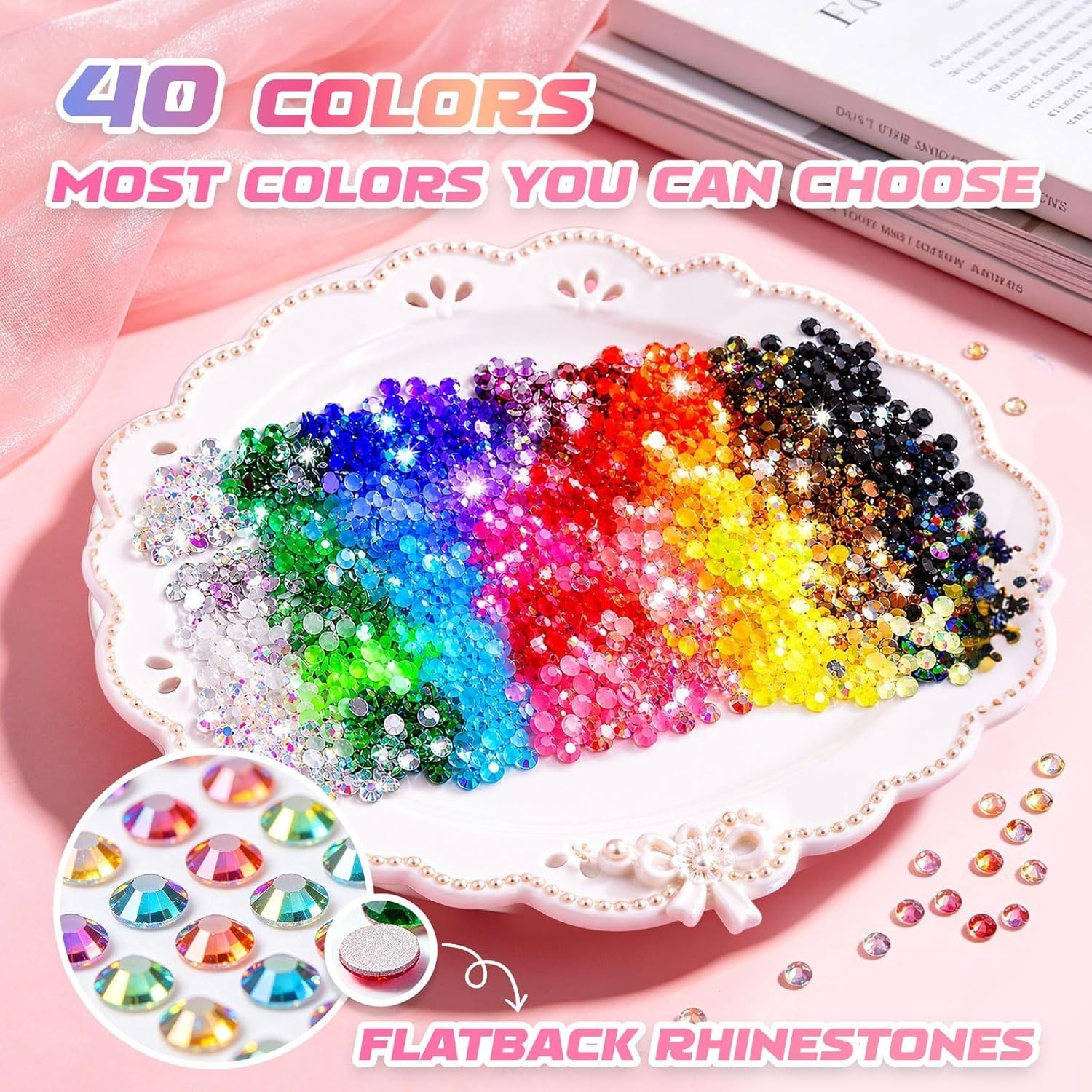 Bedazzling Kit 40 Colors Bedazzler Kit with Rhinestones Resin Jelly Rhines