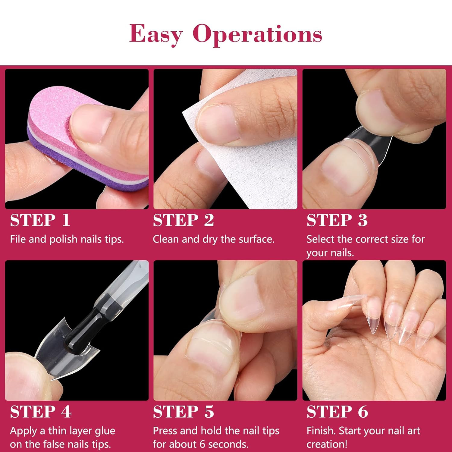 500PCS Short Stiletto Nail Tips for Acrylic Nails Professional, Extra Short Clea