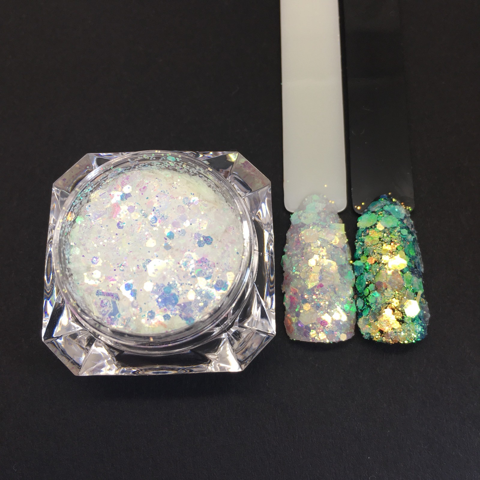 Pixel unicorn aurora effect powder NAIL ART GLITTER AB Mermaid Diamond mix DT-H