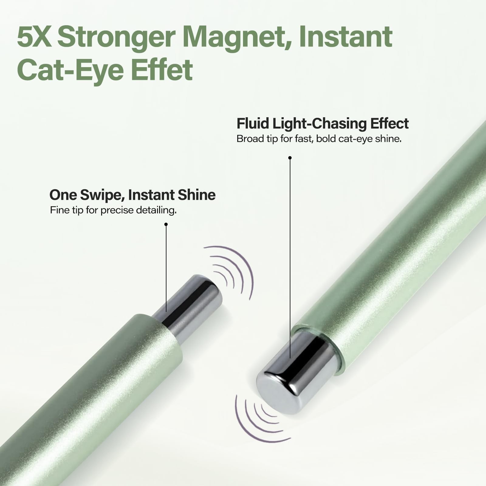 EBANKU 3-in-1 Cat Eye Magnet Nail Art Tool, Double-Head Cylindrical Round Ball