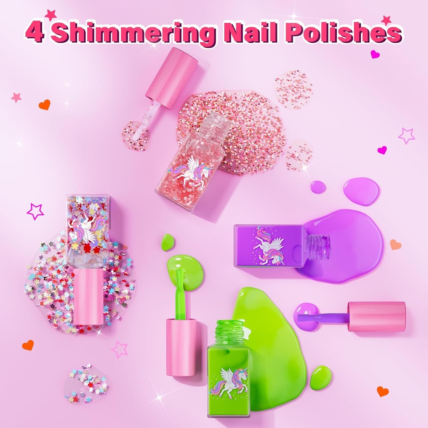 Kids Nail Polish Set for Girls Toys, Washable Quick-Dry Toddler Nail Art Kit …