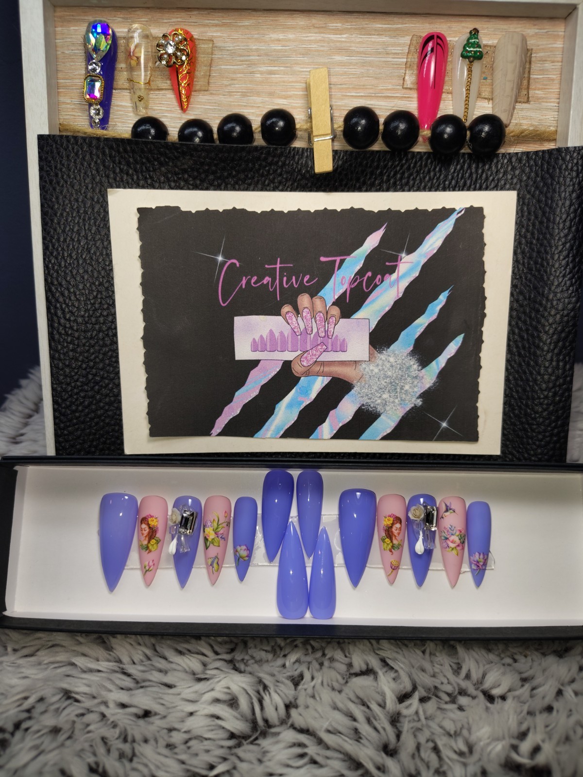 Handmade Nails. Size Large(0,4,3,5,7) Includes Application Kit