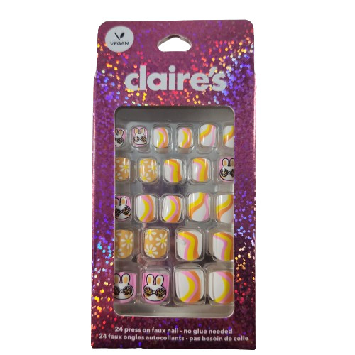 Claire’s Press On Faux Nails Set of 24 Bunny Rabbits