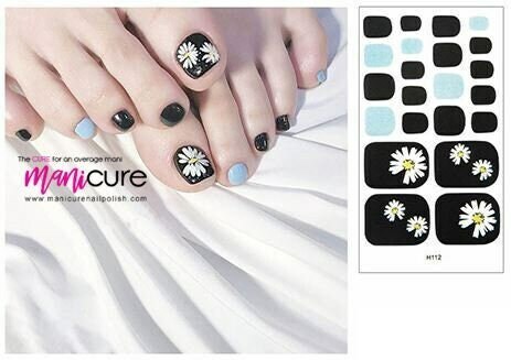 Daisy Blue and Black Finish, PediCURE Real Nail Polish Strips