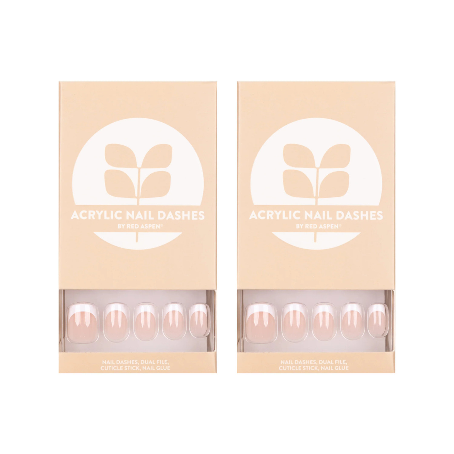 x2 Red Aspen – Nail Dashes Press-On Nails (Reliable Rozlyn, Short Squoval)