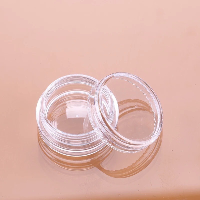 50 Small Clear 5g Grams/mL Plastic Jars for Cosmetic Sample Container Pot Cream