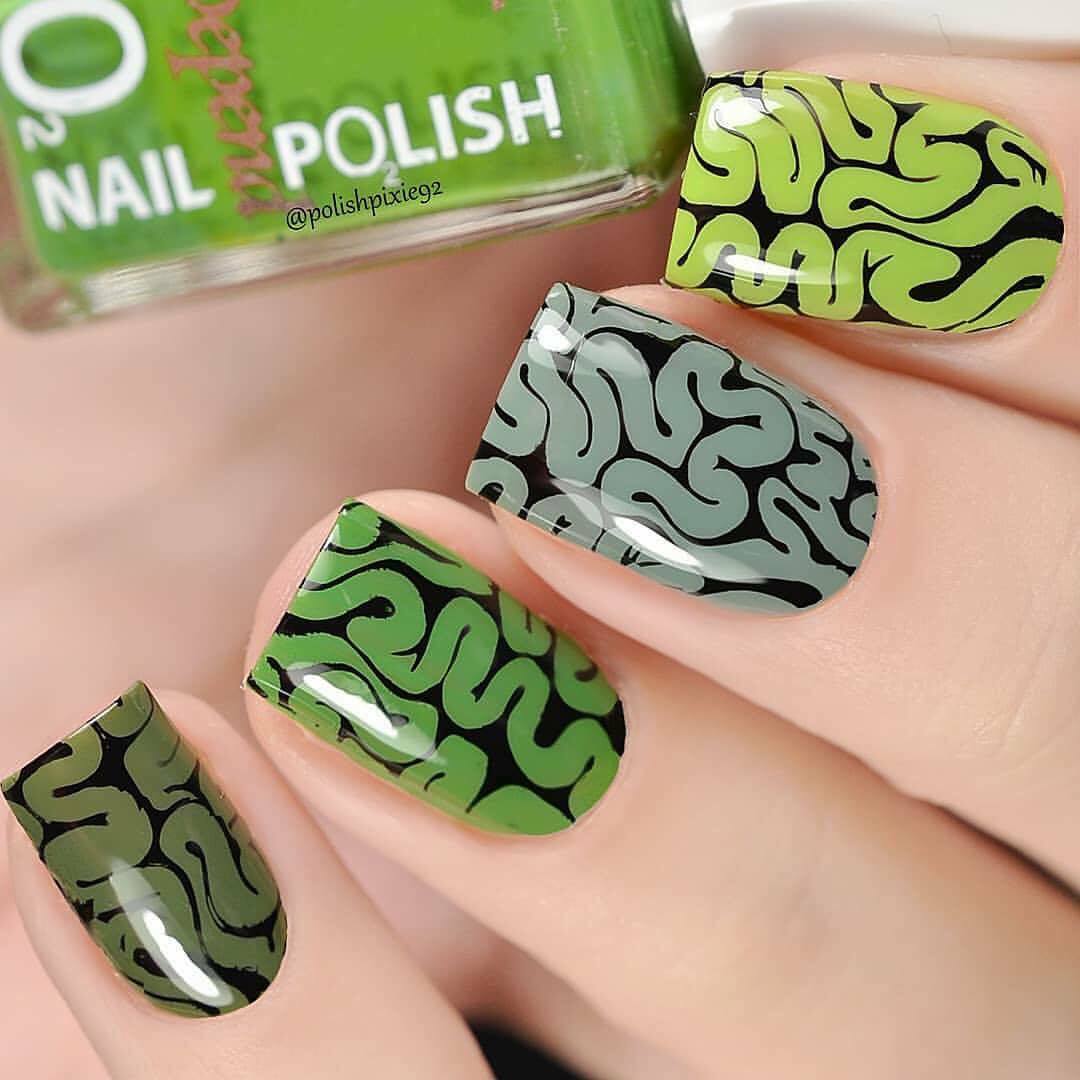 B036 Eeks and Screams Stamping Plate For Stamped Nail Art Design
