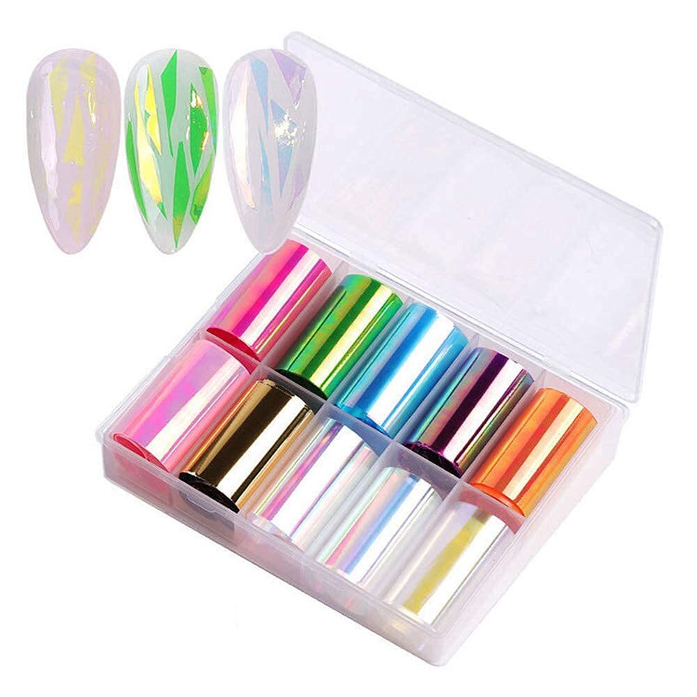 Broken Glass Style Nail Foil Stickers for Artistic Nail Design Decorations