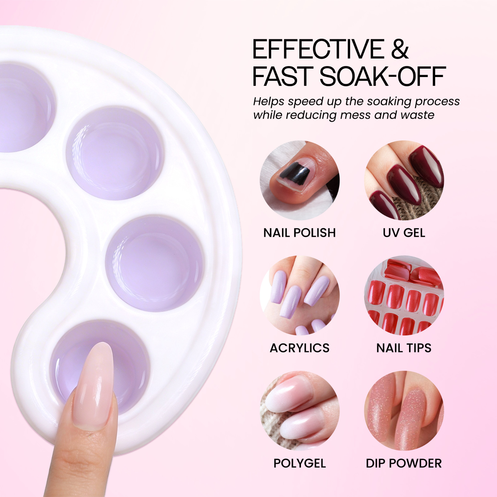 Beauticom Manicure Bowl Nail Art Hand Soak Treatment Tray White – 5 Finger Slots