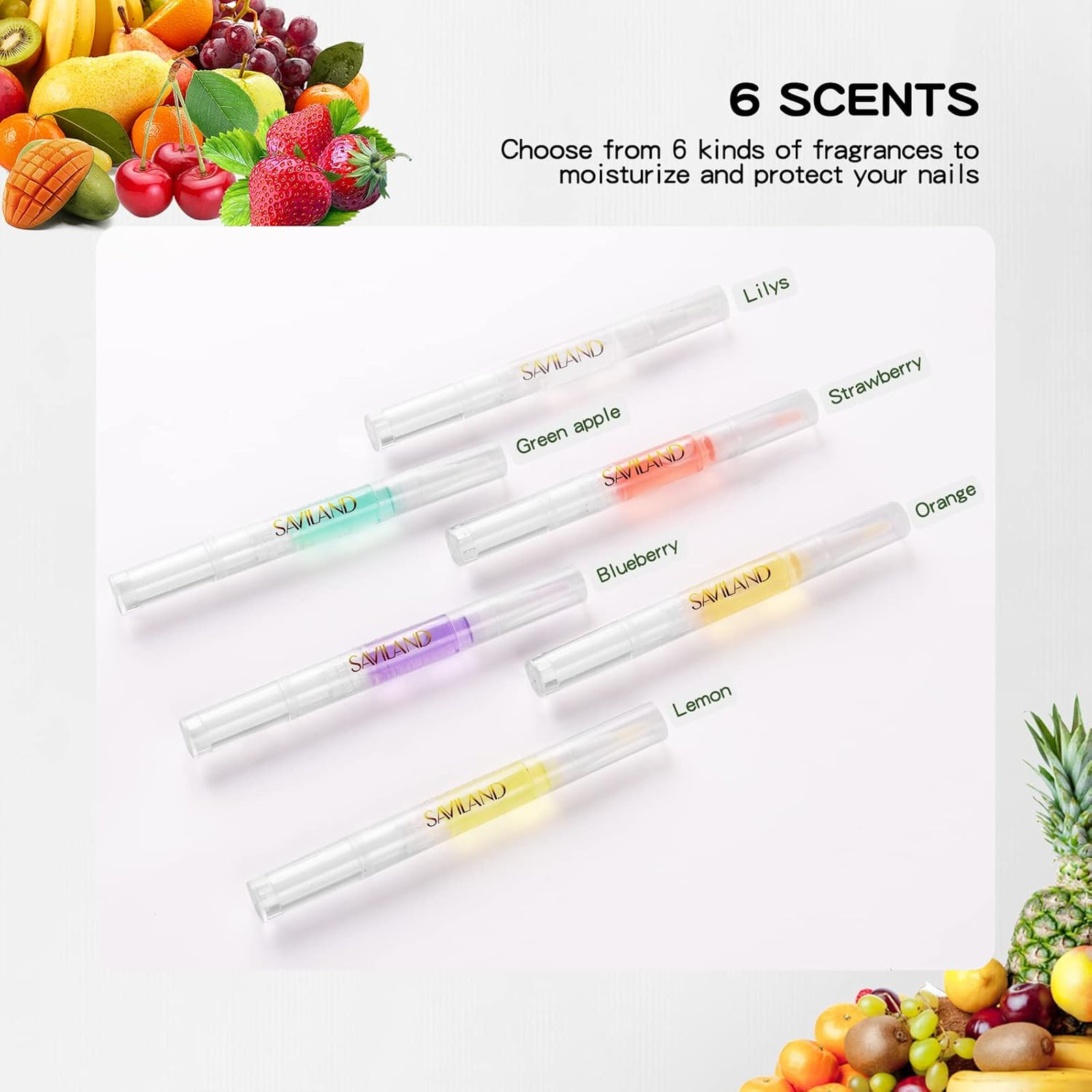 Cuticle Oil Pen 6 Pack Natural Vitamin E Nail Cuticle Softener Repair