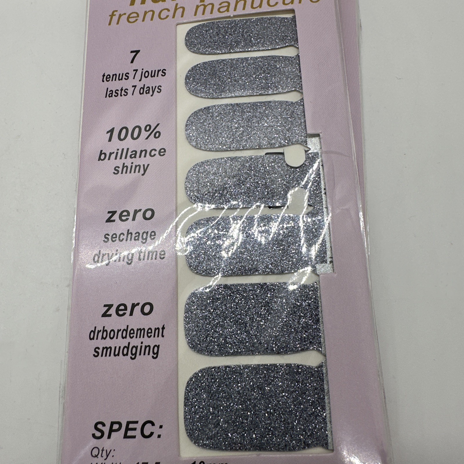 Lot Of 8 QJ Nail Patch Wrap Packs Nail Art Multicolor Glitters New 8×16 Strips