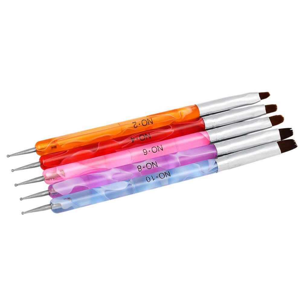 Manicure Pens Double-end Nail Art Brush UV Gel Builder Painting Drawing Brushes