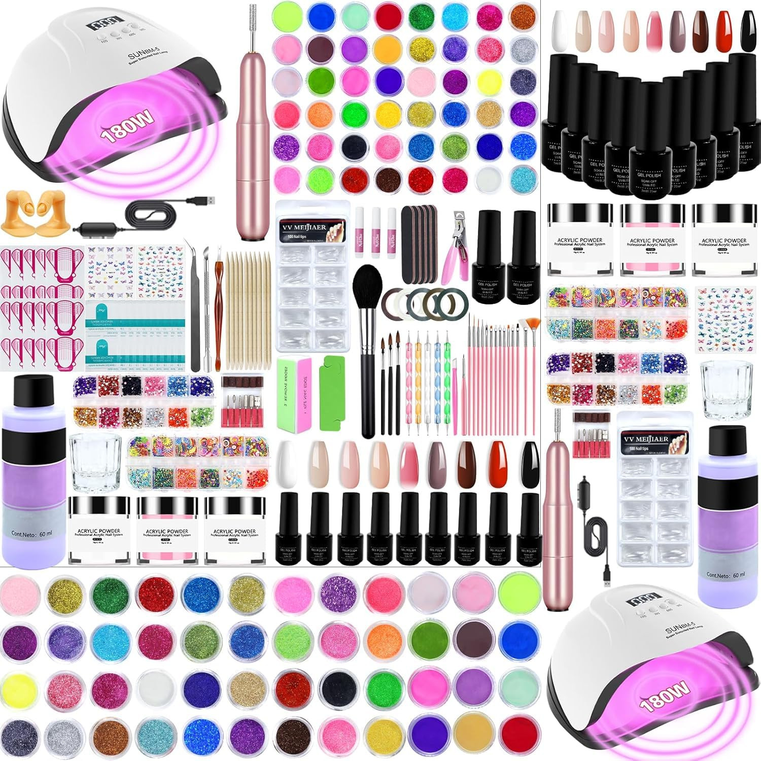 Professional Acrylic Nail Kit for Beginners with Everything Complete Nail Kit Se