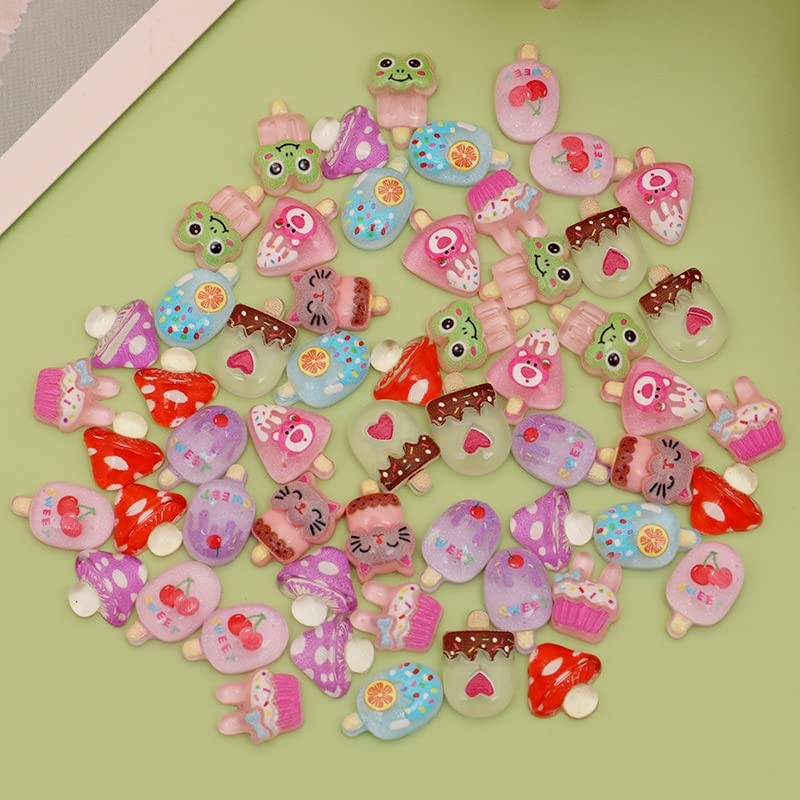 1 Pack of 250pcs Cute & Sweet 3D Nail Charms for Acrylic Nails, Multicolor A