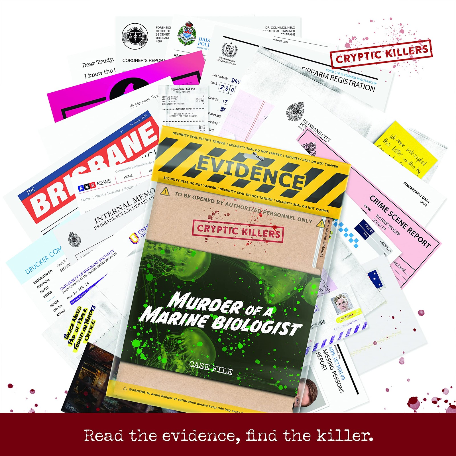 Cryptic Killers Unsolved Murder Mystery Game – Cold Case One Size, Multicolor