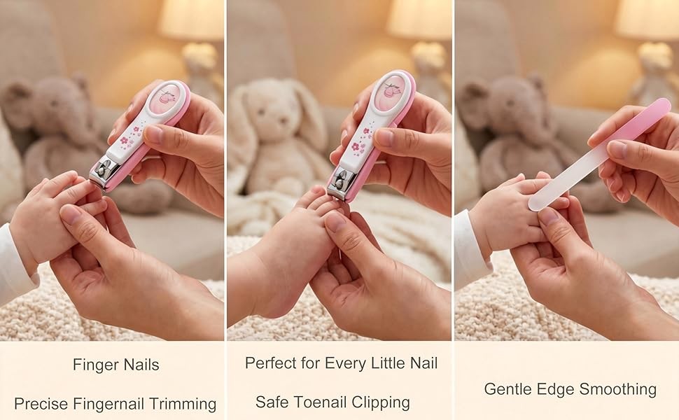 PAFASON Baby Safety Nail Clipper Cutter Trimmer with Nail Catcher and Baby