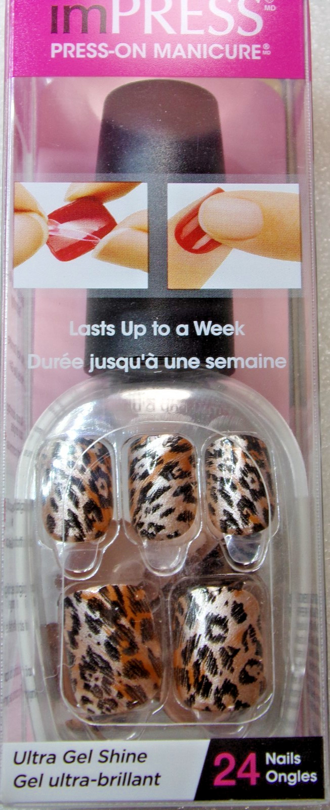 IMPRESS NAILS PRESS ON SHORT Shiny Leopard Spots (Wild Cat) (Payback)