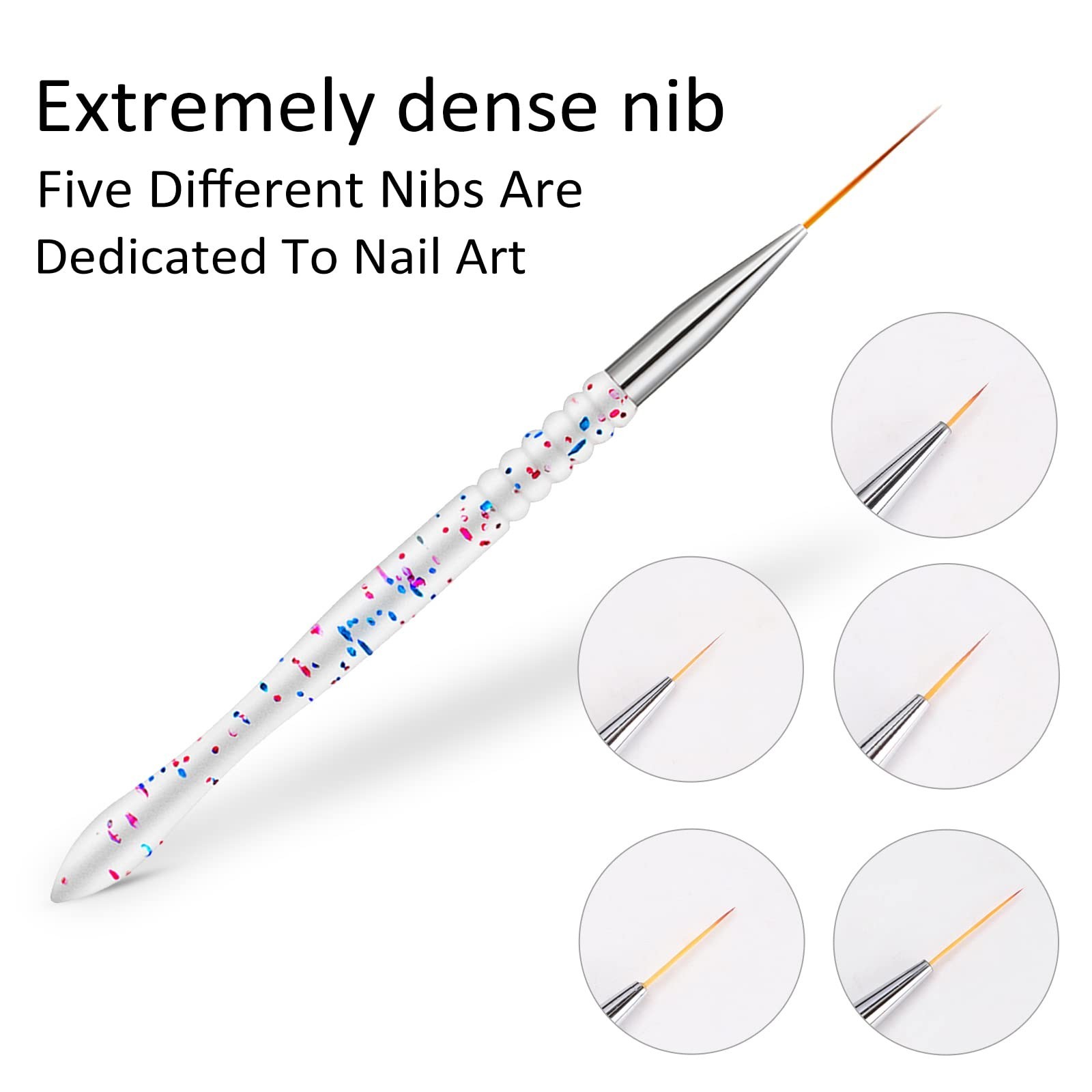 5Pcs Nail Art Liner Brushes, Nail Gel Polish Painting Brush Set, Thin Nail Art D