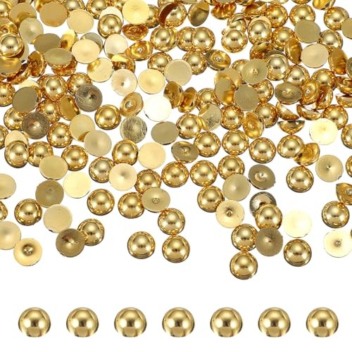 400 Pcs Half Round Pearls Beads, 10mm ABS Flatback Rhinestones Pearls for Gold
