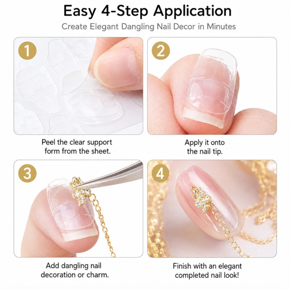 Double-Sided Nail Adhesive Tape – Clear Manicure Glue Stickers, Nail Art Tip Tab