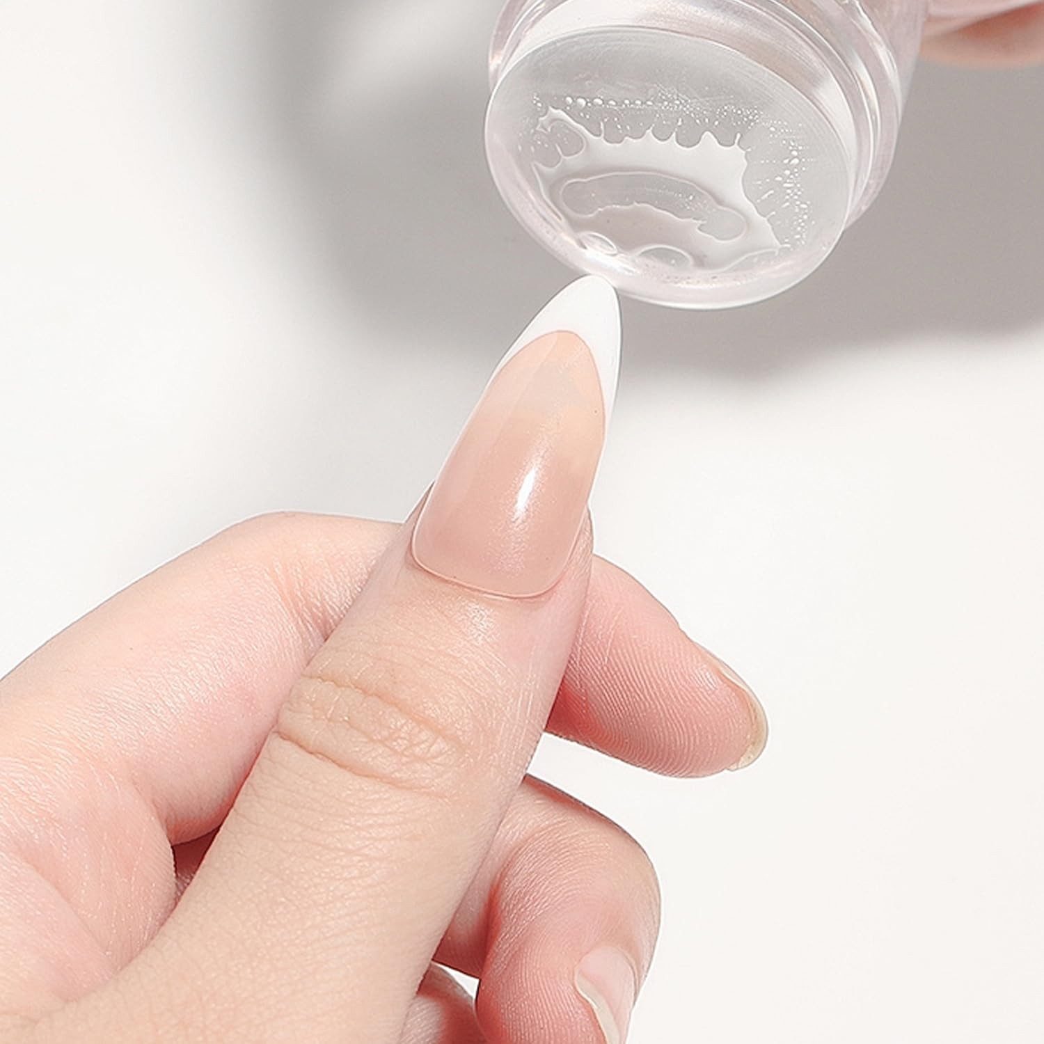 French Tip Nail Stamp Clear Silicone Nail Stamper with Scraper French Nail Ar…