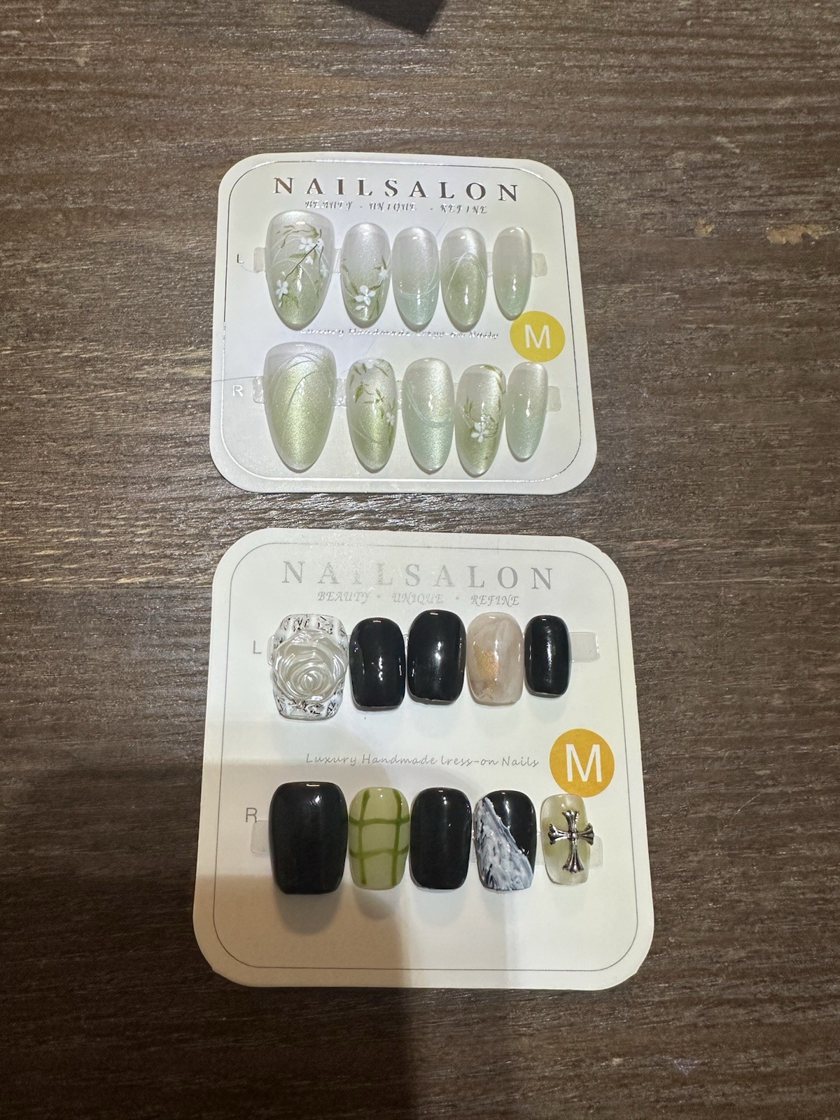 Medium Size, Short Press On Nails, Almond And Square