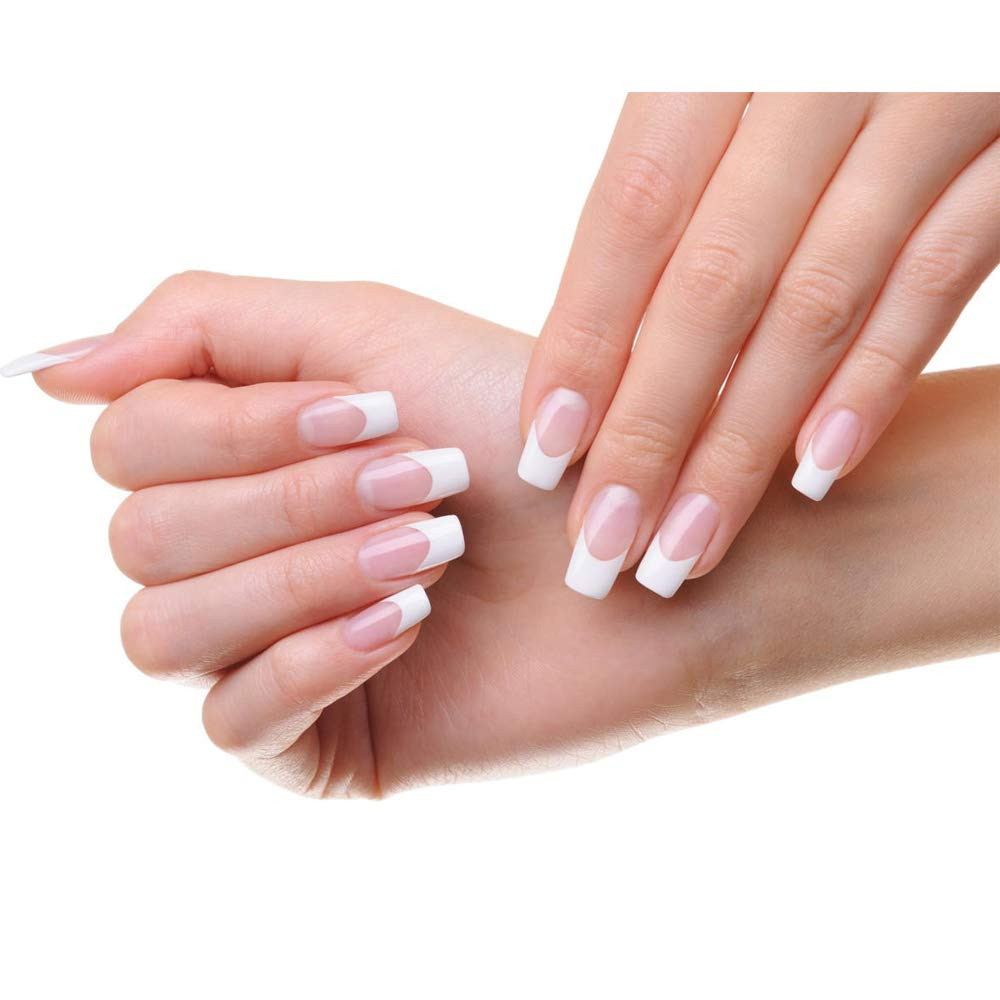 Clear French Coffin Nails Tips 500 PCS 10 Sizes Half Cover Clear Nail Tips Frenc