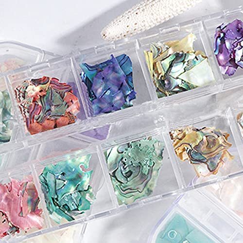 Abalone Seashell Nail Art Slices, Holographic 3D Mermaid Irregular Nail Art