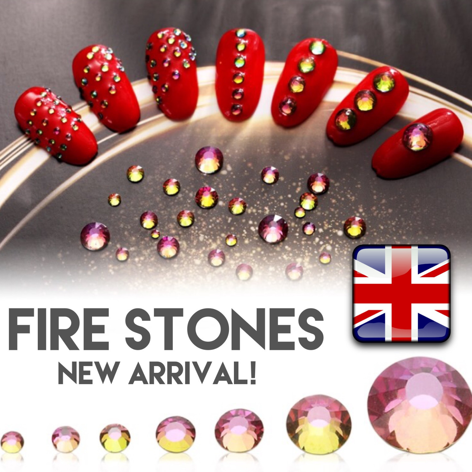 FIRE STONES RHINESTONES CRYSTAL PIXIE 3D NAIL ART SALOON MINI DIAMOND ROSE GOLD